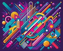 Graffiti pop art background on the wall abstract colorfull pattern vector