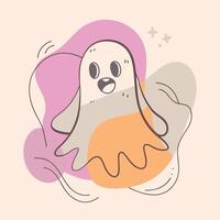 A cartoon ghost with a smile on its face vector