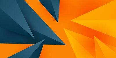 Abstract colorful dark blue and orange triangle geometric pattern design. Modern overlap papercut futuristic background illustration. vector