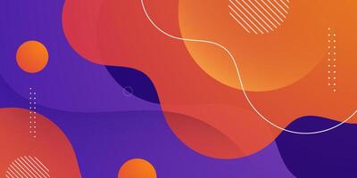 Fluid purple and orange gradient wave dynamic background design. 3D style with liquid color pattern. Wave design. vector