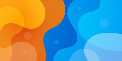 Abstract orange and blue 3D background with fluid pattern gradient color. Elegant design trendy background. vector