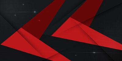 Futuristic dark red arrow triangle design geometric overlap papercut background layer on dark color background. vector