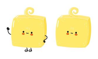 Butter character. hand drawn cartoon kawaii character illustration icon. Isolated on white background. Butter character concept vector