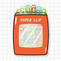 Cute funny Paper clip sticker. hand drawn cartoon kawaii character illustration icon. Isolated on background. Paper clip card character concept vector