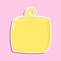 Sticker Butter character. hand drawn cartoon kawaii character illustration icon. Isolated on pink background. Butter character concept vector