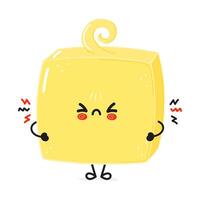 Cute angry Butter character. hand drawn cartoon kawaii character illustration icon. Isolated on white background. Sad Butter character concept vector