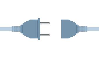 Electric socket and plug. European type of electric equipment. Power socket with cable. Connection and disconnection concept. illustration. vector