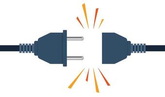 Electric socket and plug. European type of electric equipment. Power socket with cable. Connection and disconnection concept. illustration. vector