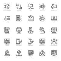 Tech Service icon pack for your website, mobile, presentation, and logo design. Tech Service icon outline design. graphics illustration and editable stroke. vector