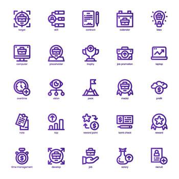 Job Promotion icon pack for your website, mobile, presentation, and logo design. Job Promotion icon basic line gradient design. graphics illustration and editable stroke. vector