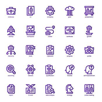 Job Promotion icon pack for your website, mobile, presentation, and logo design. Job Promotion icon basic line gradient design. graphics illustration and editable stroke. vector