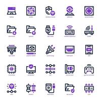Computer Component icon pack for your website, mobile, presentation, and logo design. Computer Component icon dual tone design. graphics illustration and editable stroke. vector
