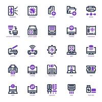 Computer Component icon pack for your website, mobile, presentation, and logo design. Computer Component icon dual tone design. graphics illustration and editable stroke. vector