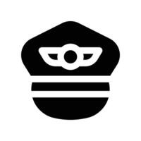 pilot hat icon. glyph icon for your website, mobile, presentation, and logo design. vector