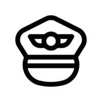 pilot hat icon. line icon for your website, mobile, presentation, and logo design. vector