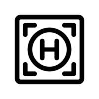 heliport icon. line icon for your website, mobile, presentation, and logo design. vector