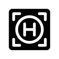 heliport icon. glyph icon for your website, mobile, presentation, and logo design. vector