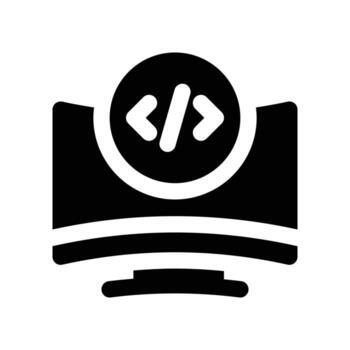 codificación icono. glifo icono para tu sitio web, móvil, presentación, y logo diseño. vector