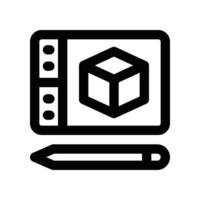 graphic tablet icon. line icon for your website, mobile, presentation, and logo design. vector