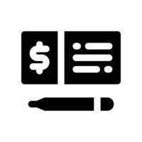 bank check icon. glyph icon for your website, mobile, presentation, and logo design. vector