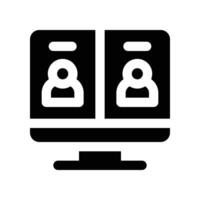online meeting icon. glyph icon for your website, mobile, presentation, and logo design. vector