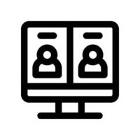online meeting icon. line icon for your website, mobile, presentation, and logo design. vector