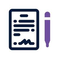 contract icon. dual tone icon for your website, mobile, presentation, and logo design. vector