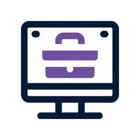 computer icon. dual tone icon for your website, mobile, presentation, and logo design. vector