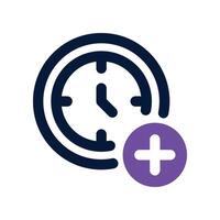 overtime icon. dual tone icon for your website, mobile, presentation, and logo design. vector