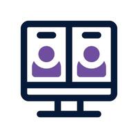 online meeting icon. dual tone icon for your website, mobile, presentation, and logo design. vector