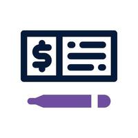 bank check icon. dual tone icon for your website, mobile, presentation, and logo design. vector