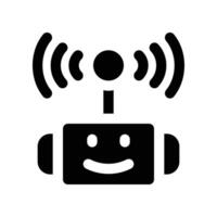 bot assistant icon. glyph icon for your website, mobile, presentation, and logo design. vector