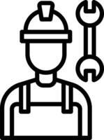 Builder Male Line Icon vector