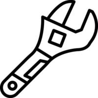 Adjustable Wrench Line Icon vector