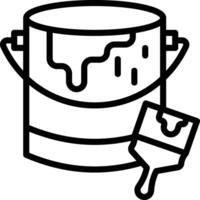 Paint Bucket Line Icon vector