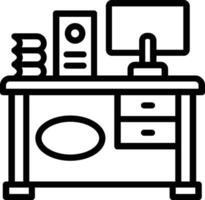 Workstation Line Icon vector