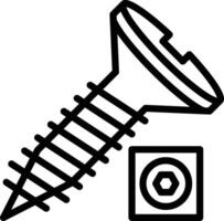 Screw Line Icon vector