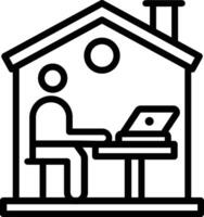 Work From Home Line Icon vector