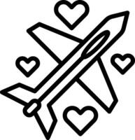 Honeymoon Line Icon vector
