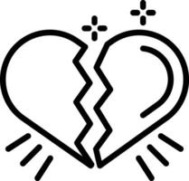 Broken Heart Line Icon vector
