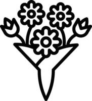 Bouquet Line Icon vector