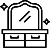 Dressing Table Line Icon vector