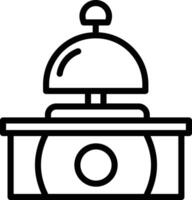 Reception Bell Line Icon vector