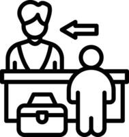 Check In Line Icon vector