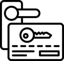 Card Key Line Icon vector