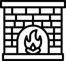 Fireplace Line Icon vector