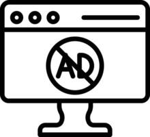 AD Blocker Line Icon vector