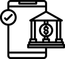 Mobile Banking Line Icon vector