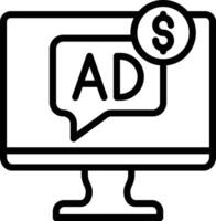 Paid Media Line Icon vector
