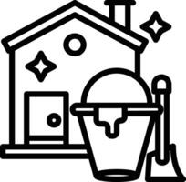 Clean House Line Icon vector